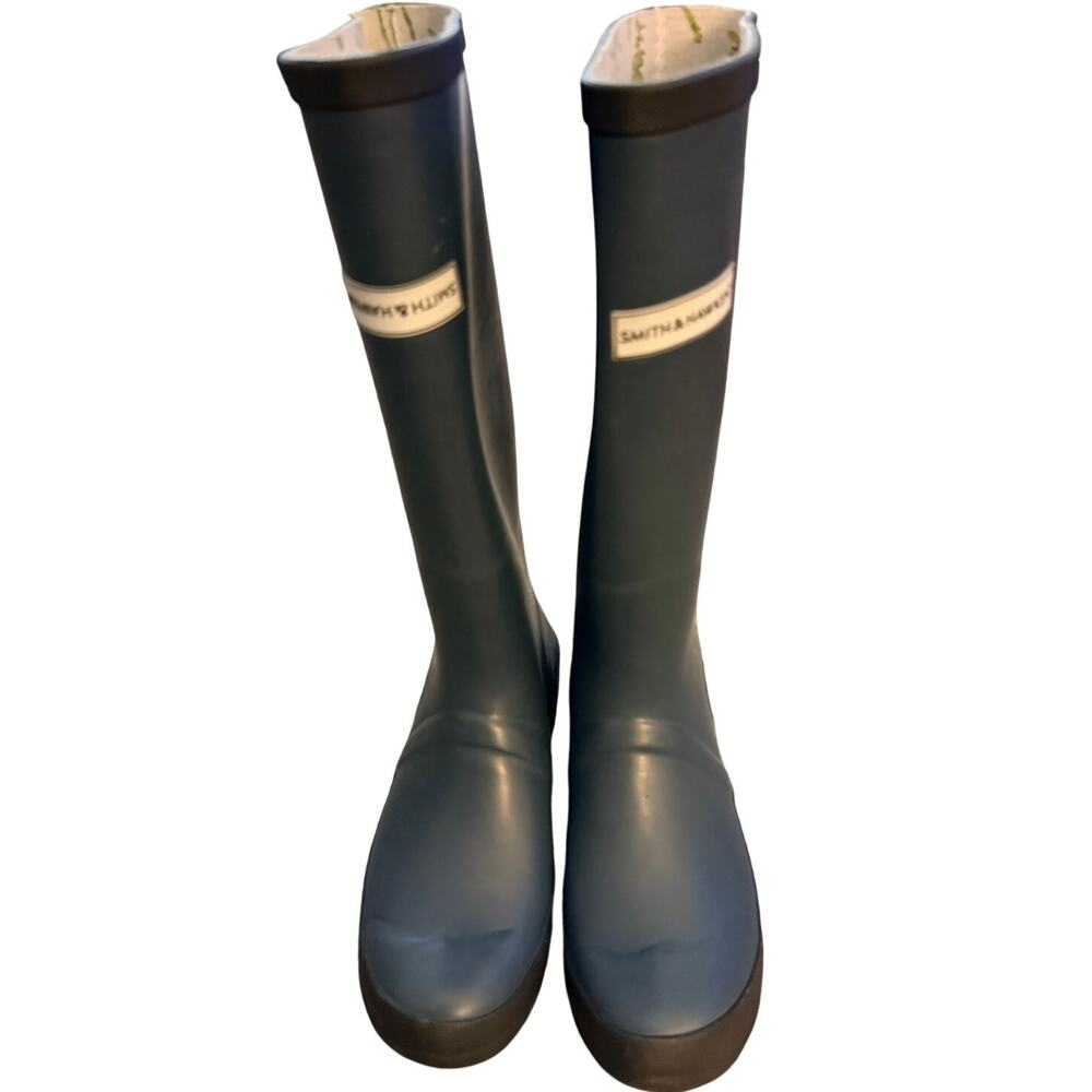 SMITH & HAWKEN NWOB Rubber Gardening Rain Tall Boots Matte Blue 7 preppy